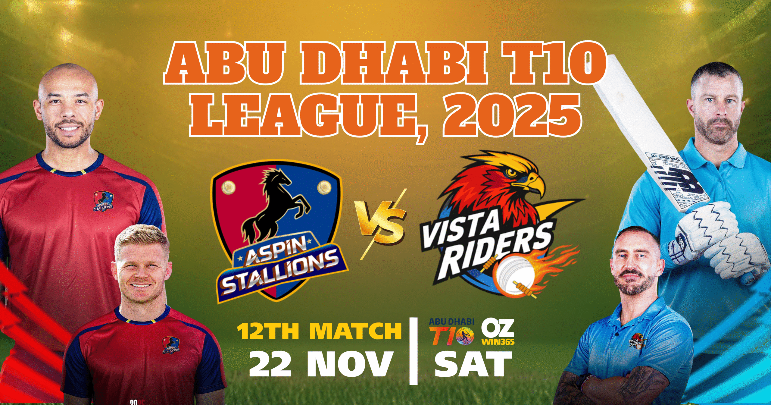 Abu Dhabi T10 2025-Aspin Stallions vs Vista Riders Champs Overview​
