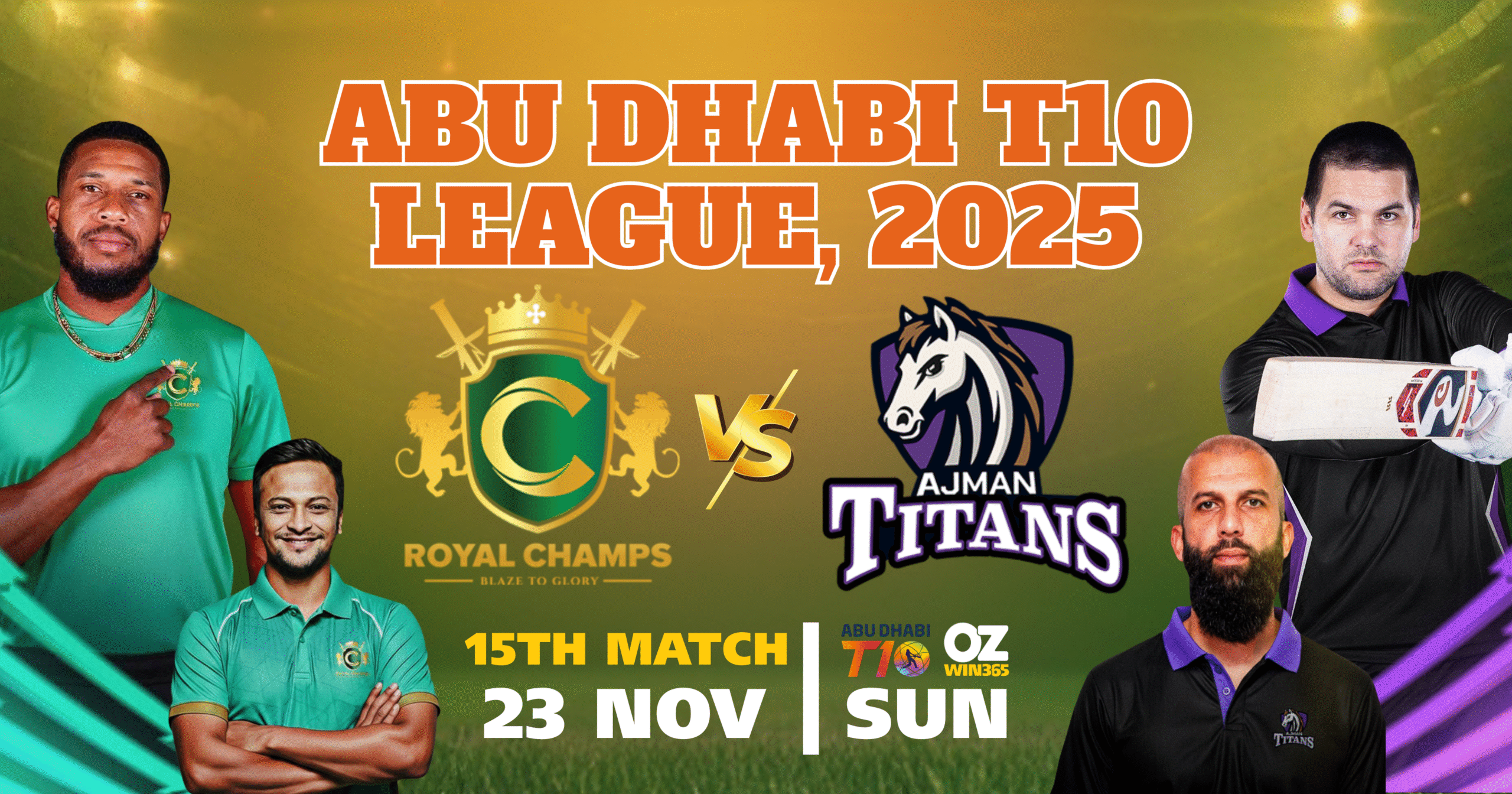 Abu Dhabi T10 2025-Ajman Titans vs Royal Champs Bulls Overview