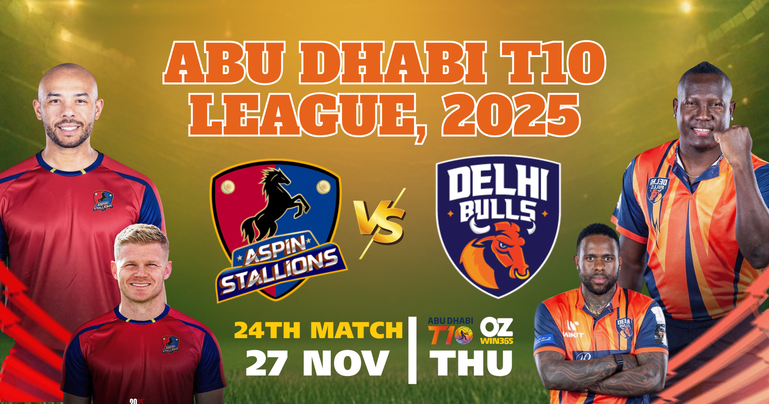Abu Dhabi T10 2025-UAE Bulls vs Aspin Stallions Overview​