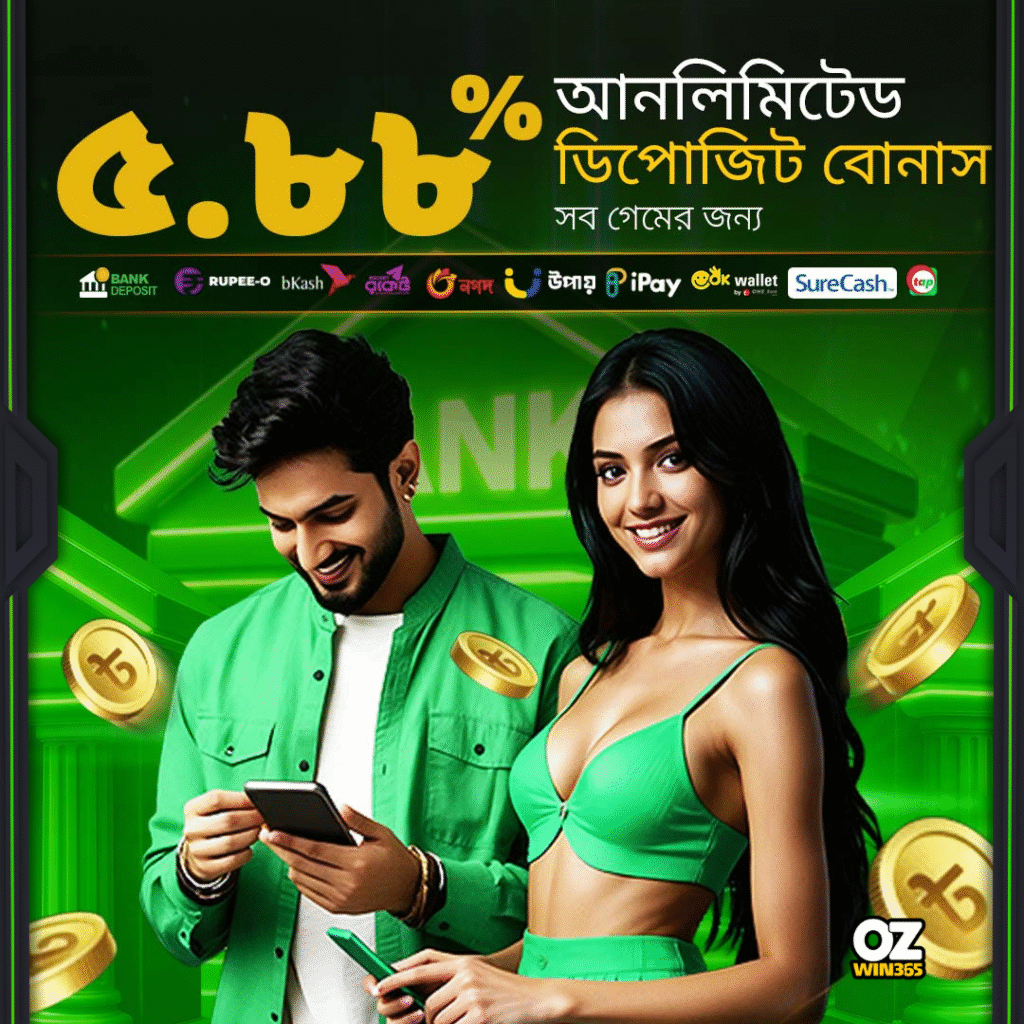 OZWin365 Baji- 5.88% Unlimiteed Deposit Bonus