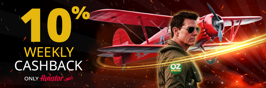 OZWin Baji 365- 10% Spribe Aviator Weekly Cashback