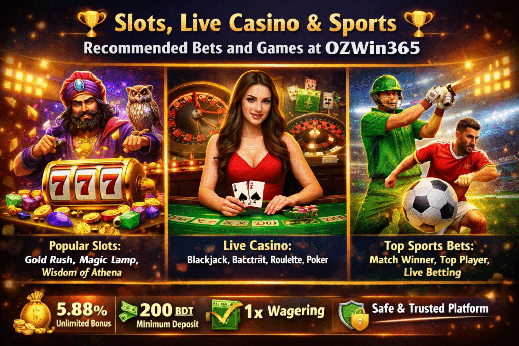Unlimited Fun at OZWin365 — Slots, Live Casino & Sports​