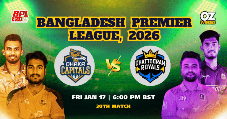 BPL 2025-2026 Dhaka Capitals vs. Chattogram Royals Overview​