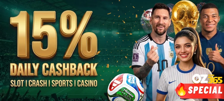 ozwin365 15% Daily Cashback Multi Product